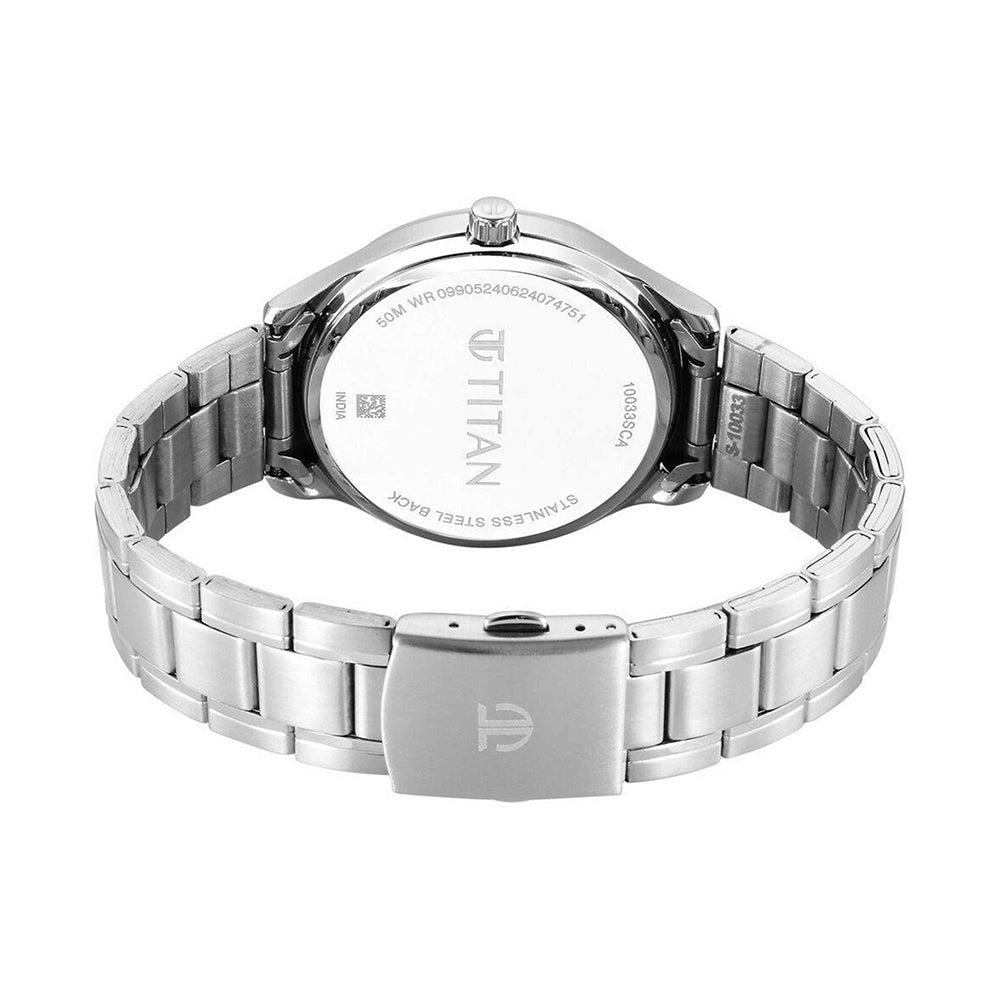 Titan Palette of Time Green Dial Stainless Steel Strap Watch for Men