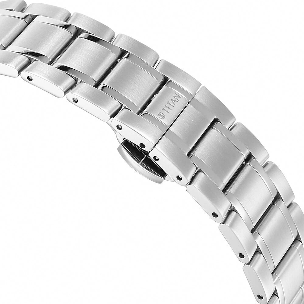 Titan Edge Murals Yellow Dial Stainless Steel Strap Watch for Men