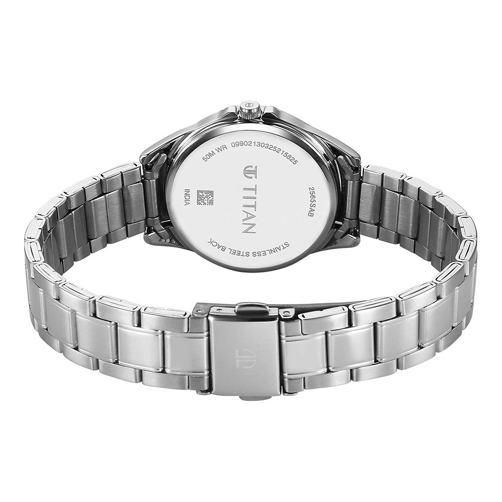 Titan Quartz Silver Dial Stainless Steel Strap Watch for Women