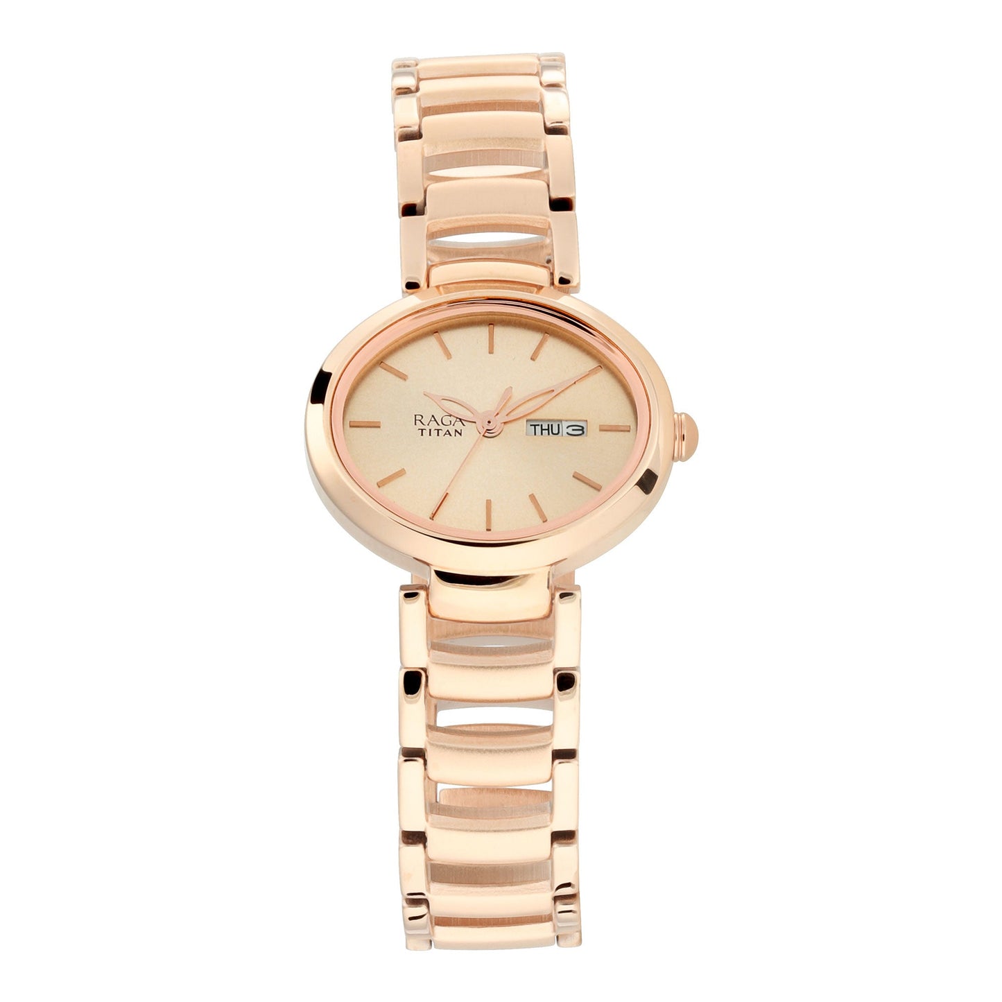 Raga Viva Rose Gold Dial Metal Strap Watch