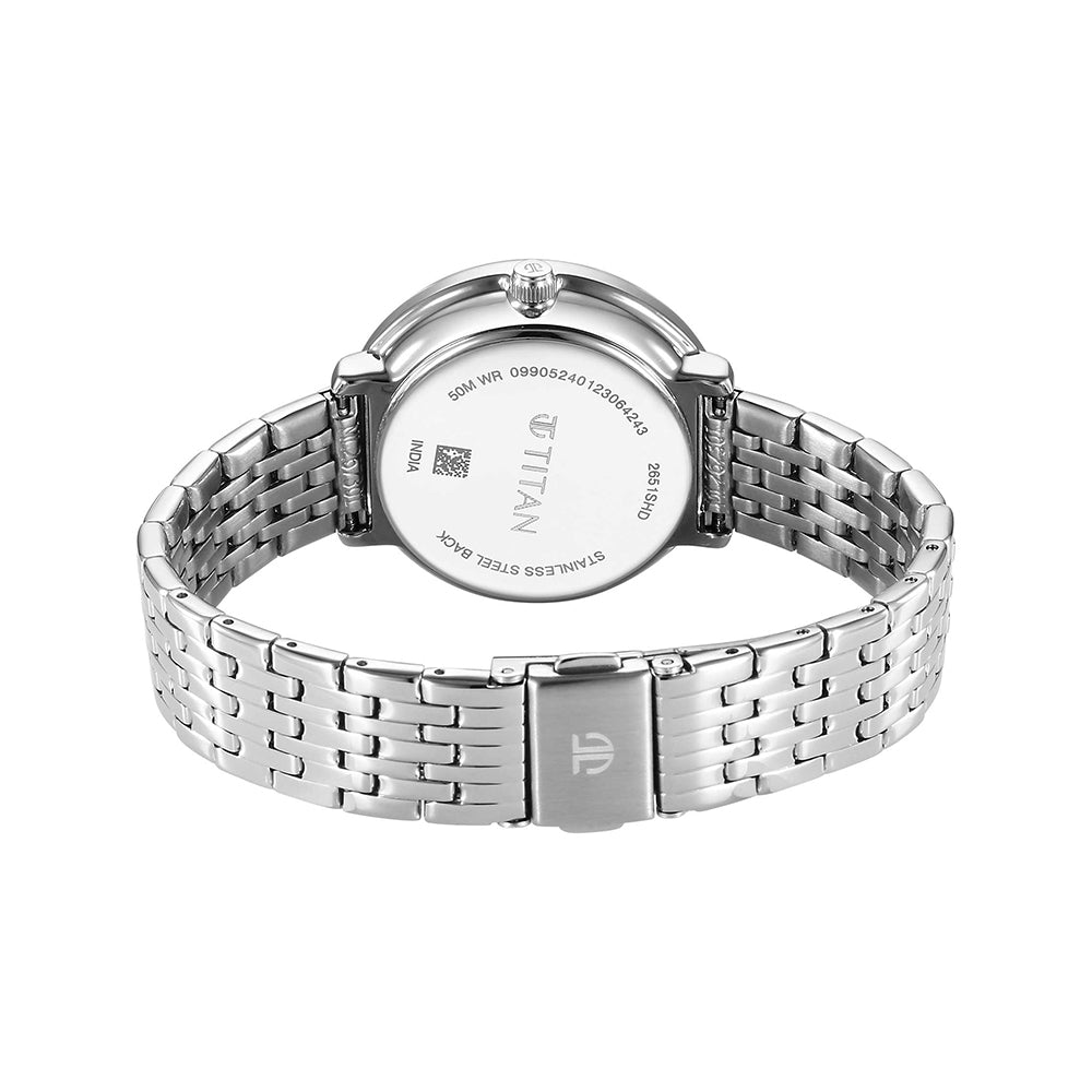 Titan Marhaba White Dial Stainless Steel Strap Watch for Women
