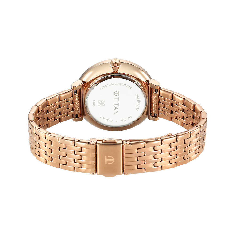 Titan Marhaba White Dial Stainless Steel Strap for Women