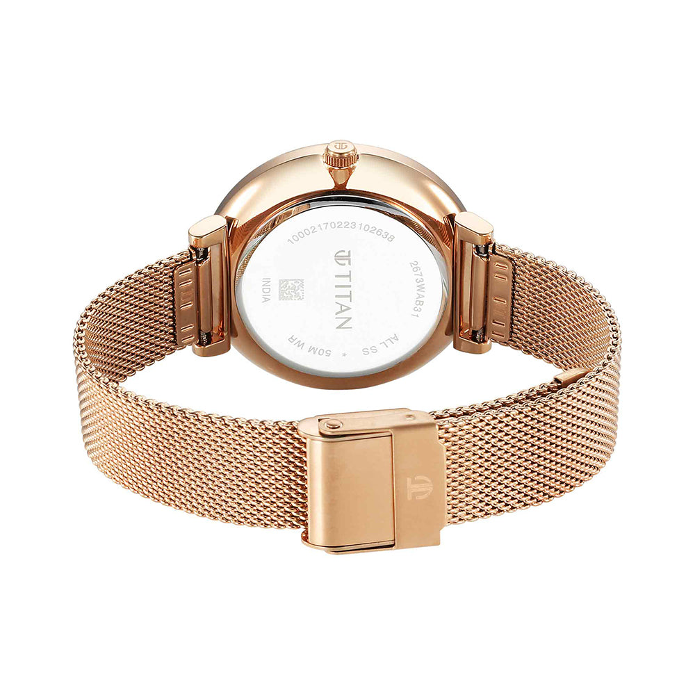 Titan Marhaba Green Dial Stainless Steel Strap for Women