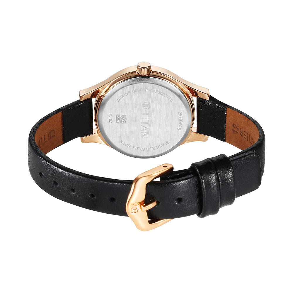 Titan Karishma Blue Dial Leather Strap Watch for Women