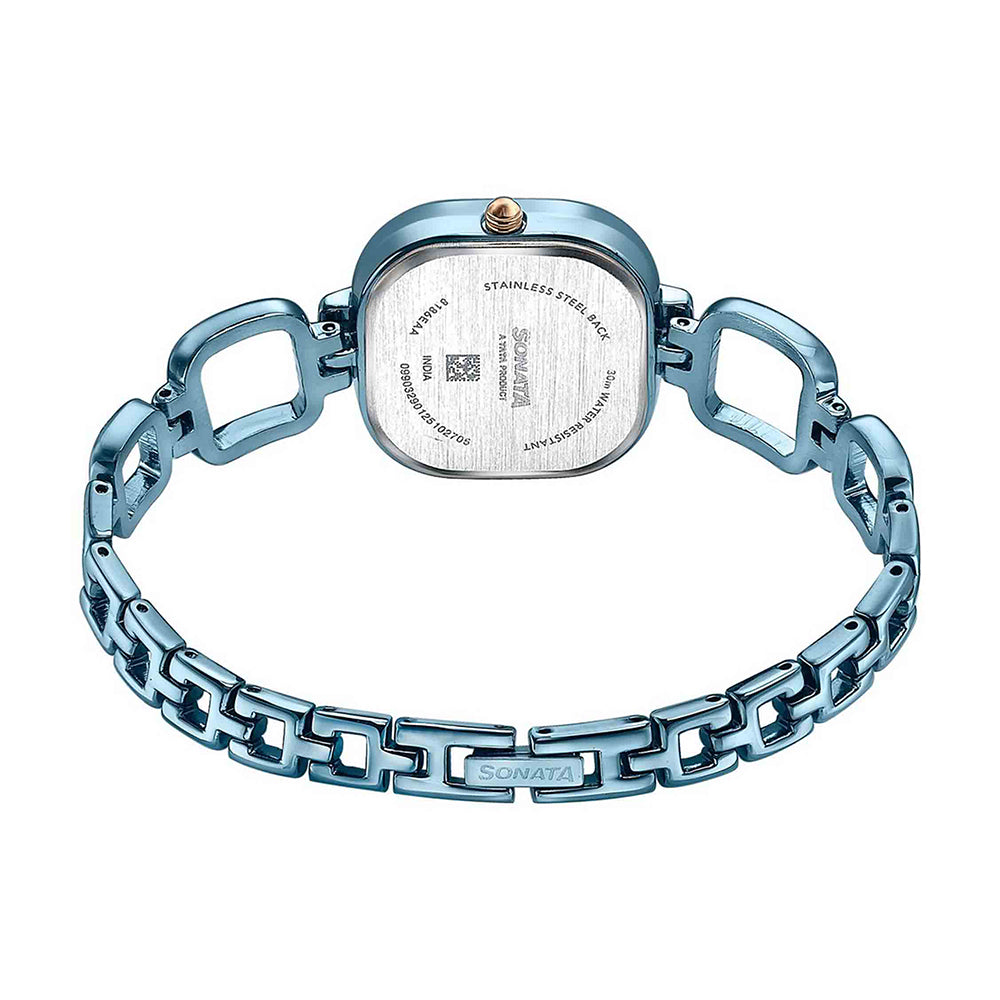 Sonata Colors of Earth Blue Dial Metal Strap Watch for Women