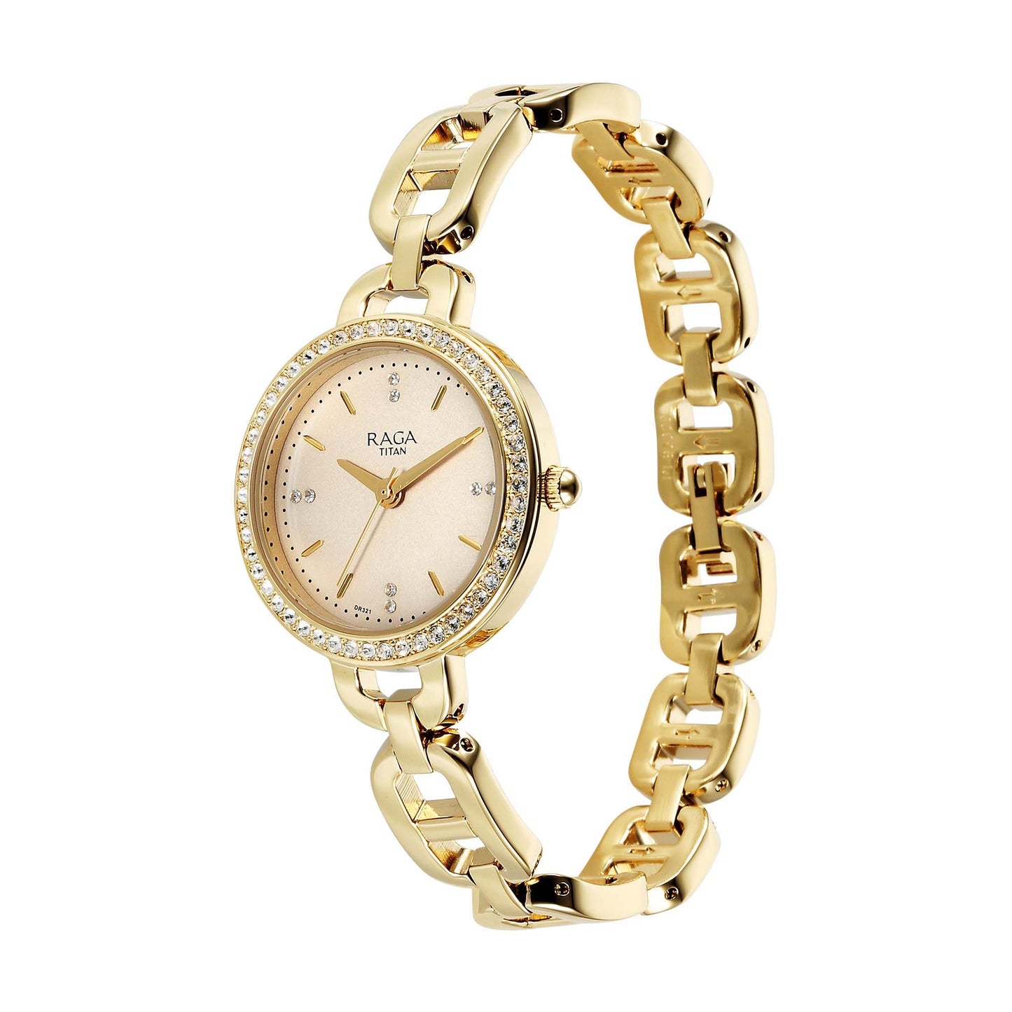 Titan Raga Showstopper 2.0 Quartz Analog Gold Dial Gold Color Stainless Steel Strap Watch For Women