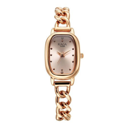 Titan Raga Showstopper 2.0 Quartz Analog Rose Gold Dial  Rose Gold Color Stainless Steel Strap Watch For Women