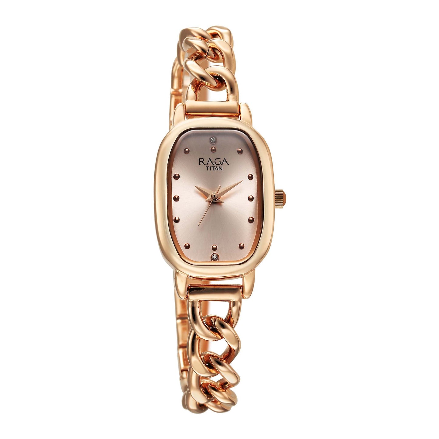 Titan Raga Showstopper 2.0 Quartz Analog Rose Gold Dial Rose Gold Color Stainless Steel Strap Watch For Women