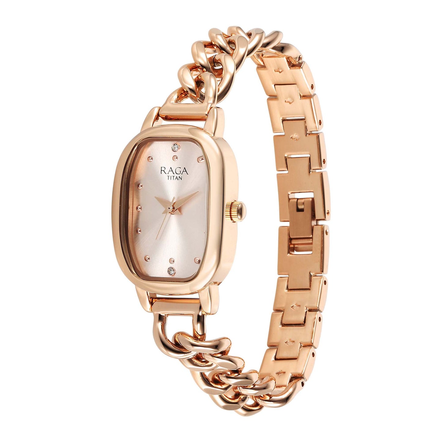 Titan Raga Showstopper 2.0 Quartz Analog Rose Gold Dial Rose Gold Color Stainless Steel Strap Watch For Women