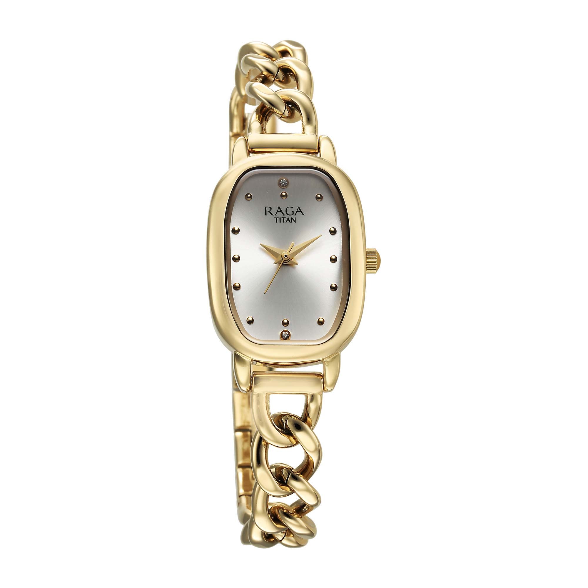Titan Raga Showstopper 2.0 Quartz Analog Gold Dial  Gold Color Stainless Steel Strap Watch For Women