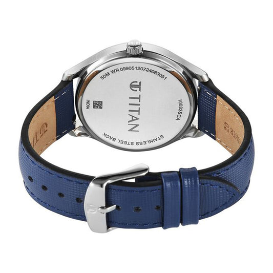 Titan Classique Palette of Time Blue Dial Interchangeable Strap Watch for Men