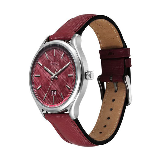 Titan Classique Palette of Time Magenta Dial Interchangeable Straps Watch for Men