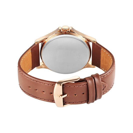 Titan Karishma Quartz Analog Silver Dial Leather Strap Watch for Men