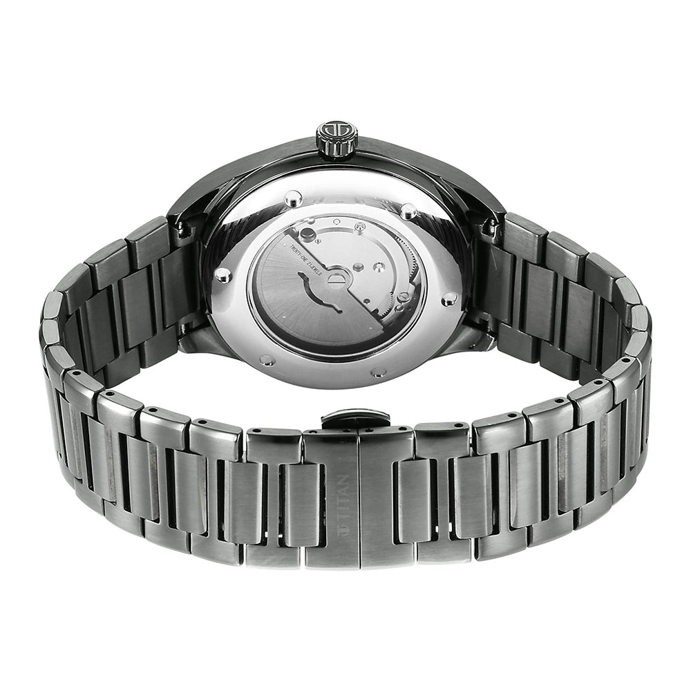 Titan Stellar Starlight Purple Dial Stainless Steel Strap Watch for Men
