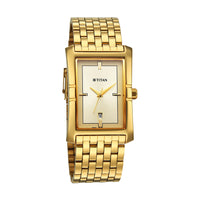 Titan Quartz White Dial Stainless Steel Strap Watch for Men