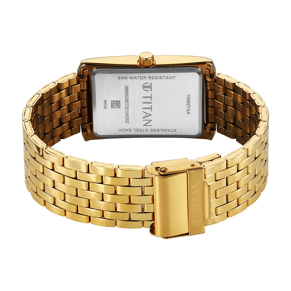 Titan Quartz White Dial Stainless Steel Strap Watch for Men