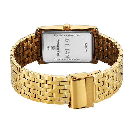 Titan Quartz White Dial Stainless Steel Strap Watch for Men