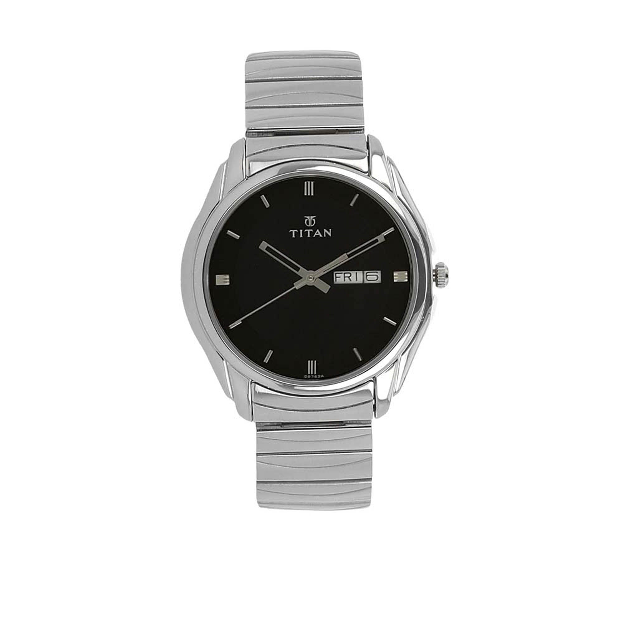 Black Dial Stainless Steel Strap Watch-1578SM04