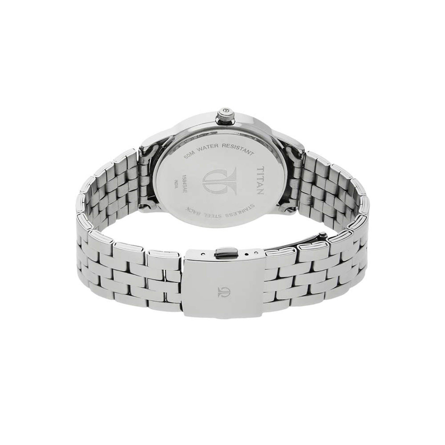 Titan Quartz Analog with Date White Dial Stainless Steel Strap Watch for Men