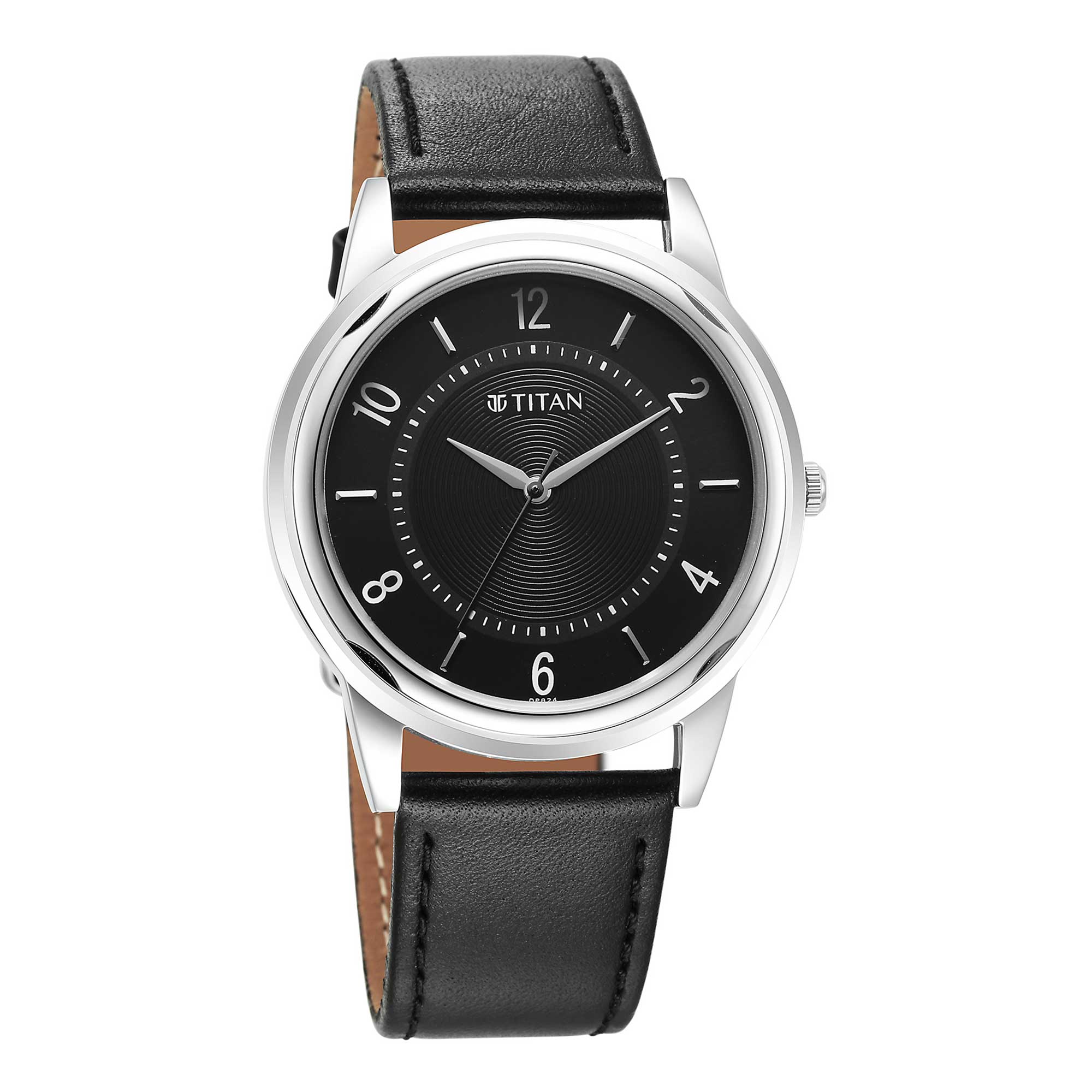 Titan Karishma Zing Leather Strap Black Dial Men Watch