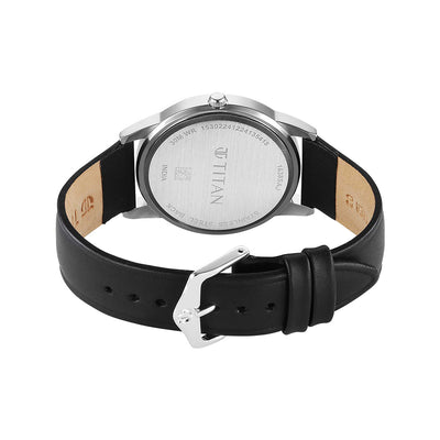 Titan Karishma Zing Black Dial Leather Strap Watch for Men