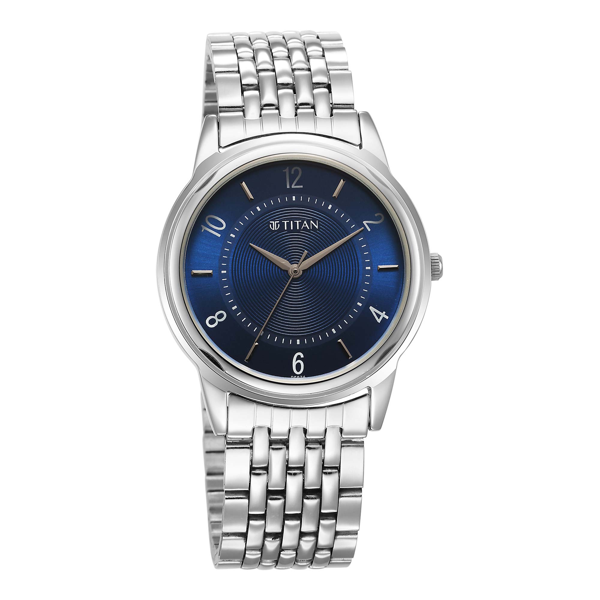 Titan Karishma Zing Quartz Analog Blue Dial Stainless Steel Strap Watch for Men