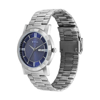 Jam Tangan Lelaki Tali Keluli Tahan Karat Dail Biru Titan Quartz