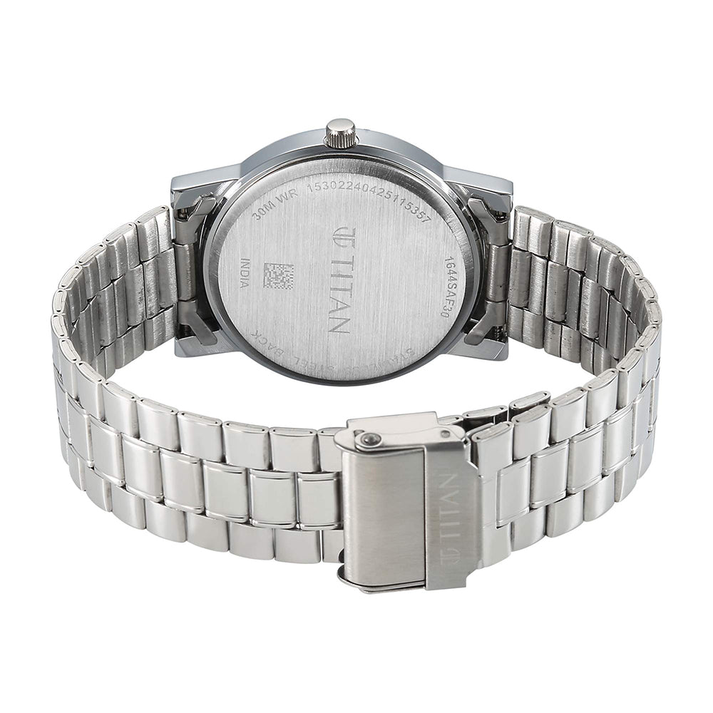 Titan Quartz Blue Dial Stainless Steel Strap Watch for Men