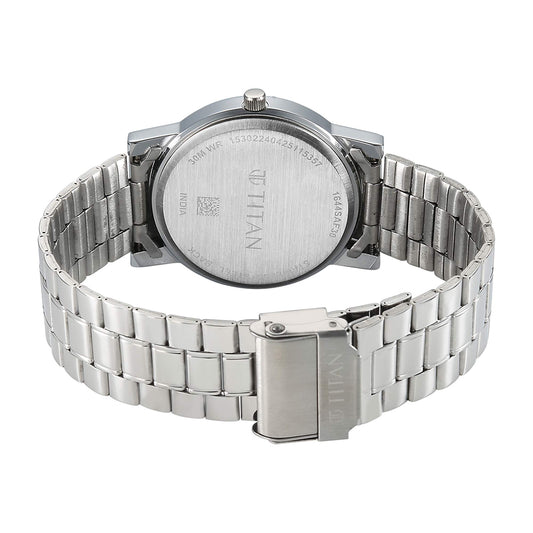 Titan Quartz Blue Dial Stainless Steel Strap Watch for Men