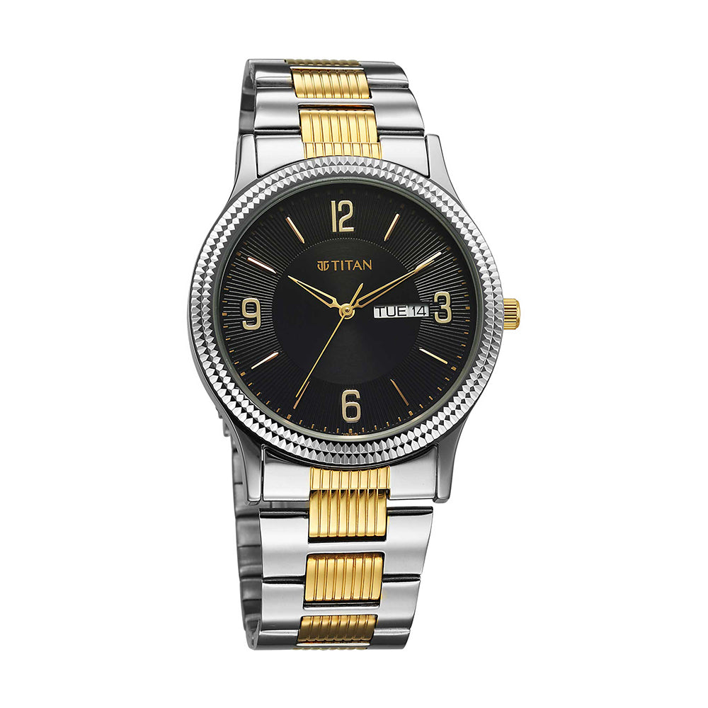 Titan Karishma Black Dial Stainless Steel Strap Watch for Men