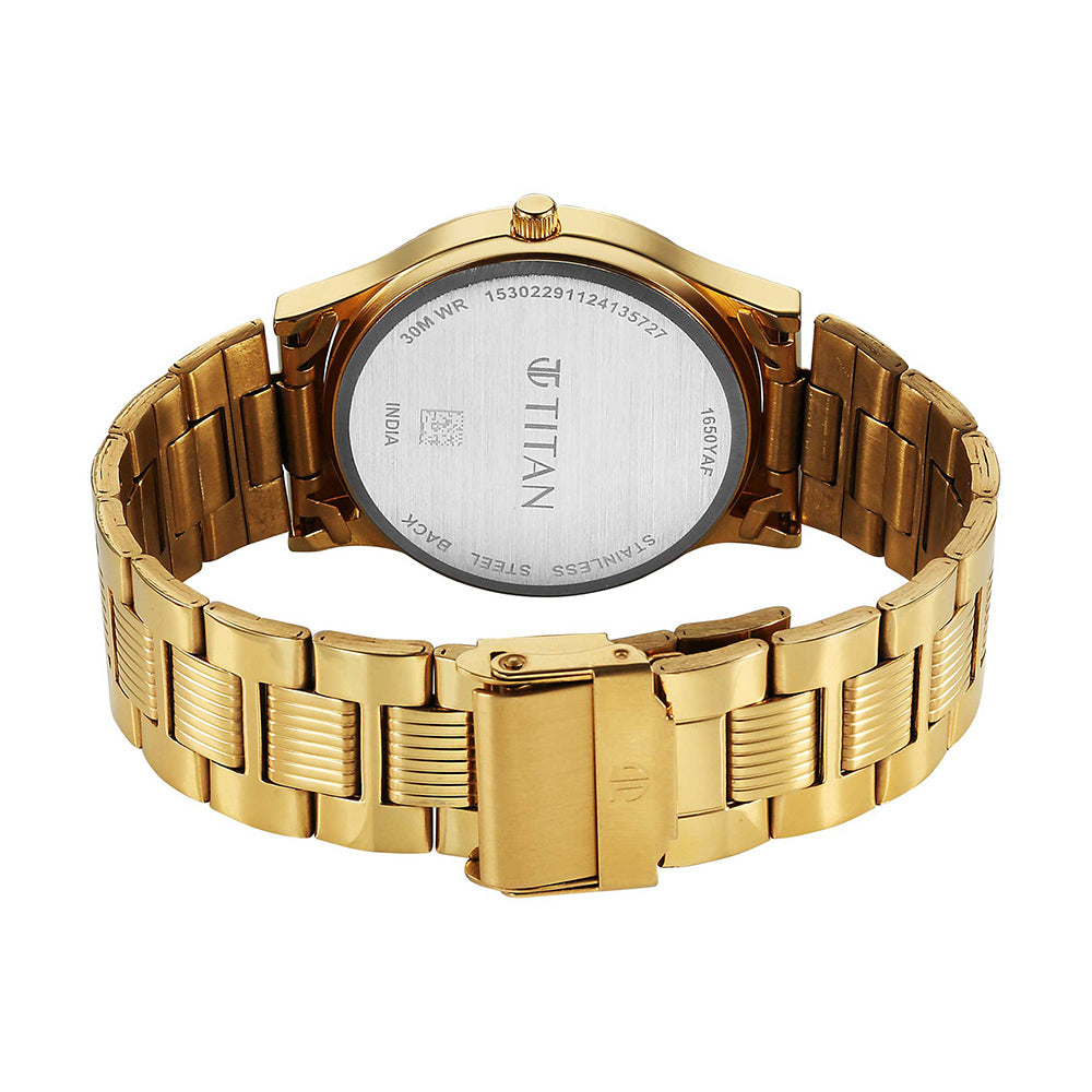 Titan Karishma Zing Black Dial Stainless Steel Strap Watch for Men