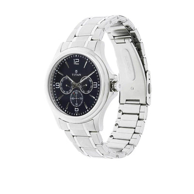 Titan Blue Dial Quartz Multifunction Stainless Steel Strap watch for Men