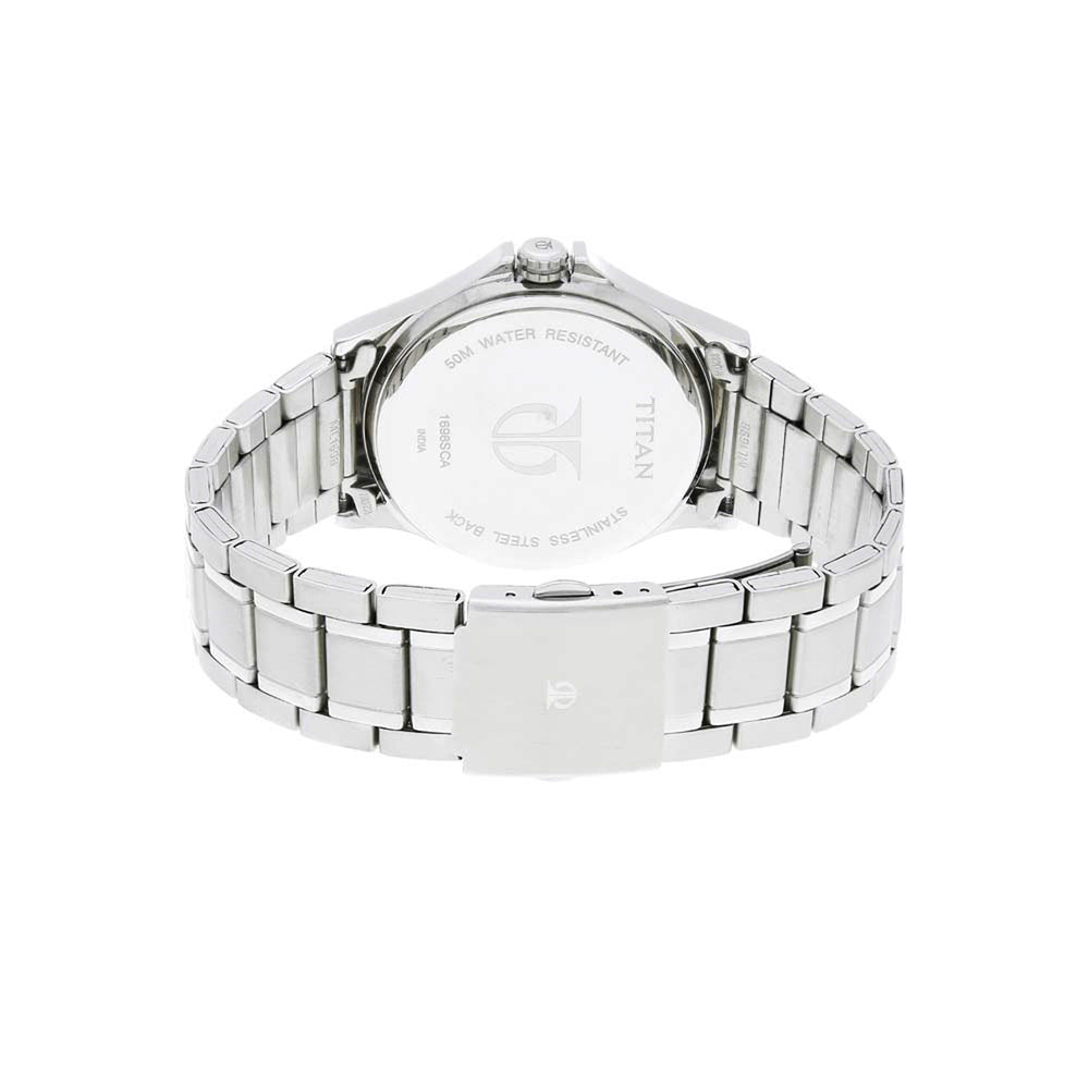 Titan Blue Dial Quartz Multifunction Stainless Steel Strap watch for Men