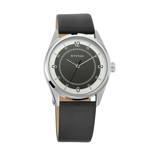 Titan Workwear Multicolored Dial Leather Strap Watch for Men