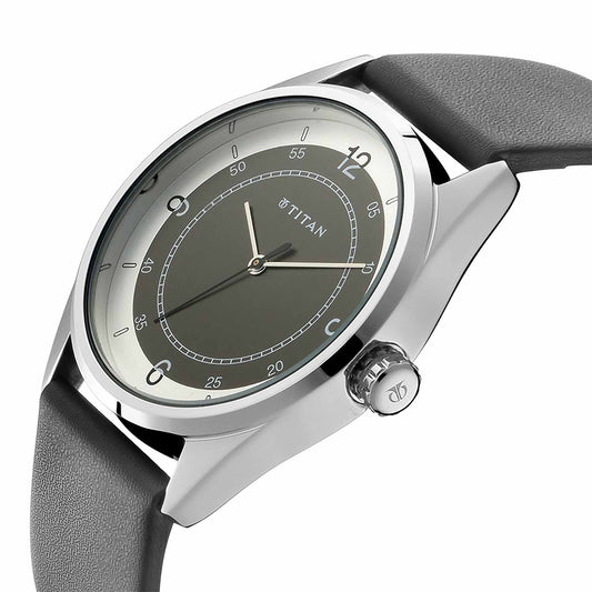 Titan Workwear Multicolored Dial Leather Strap Watch for Men