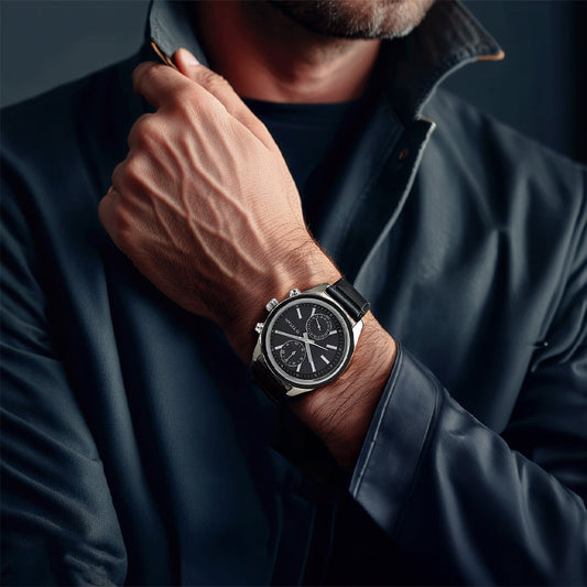 Titan Quartz Multifunction Blue Dial Leather Strap Watch for Men