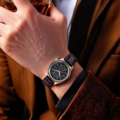 Jam Tangan Kulit Lelaki Titan Quartz Multifunction Blue Dial