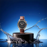 Jam Tangan Kulit Lelaki Titan Quartz Multifunction Blue Dial