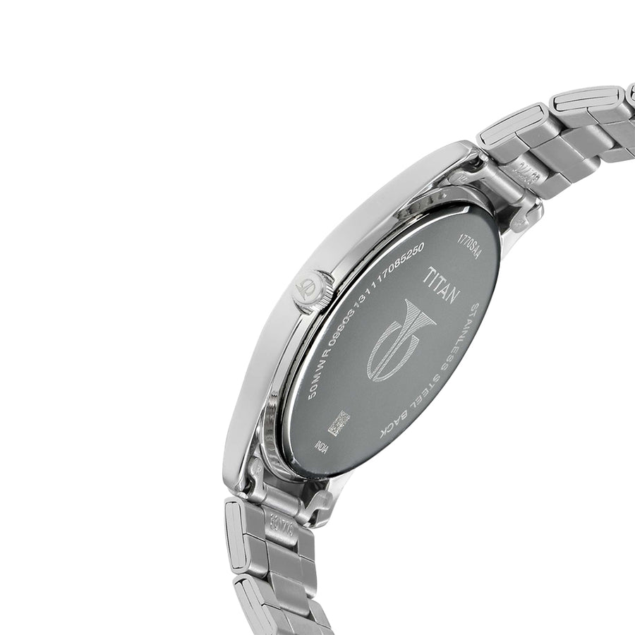 Titan Workwear Blue Dial Stainless Steel Strap Watch for Men