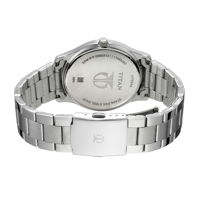 Titan Workwear Blue Dial Stainless Steel Strap Watch for Men