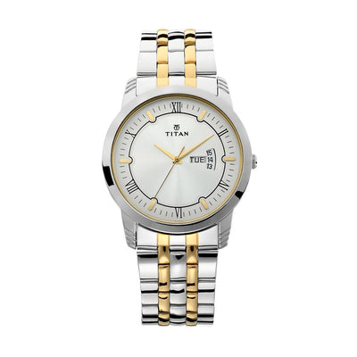 Titan Quartz Silver Dial Analog with Day & Date Watch for Men