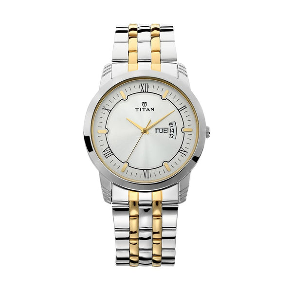 Titan Quartz Silver Dial Analog with Day & Date Watch for Men