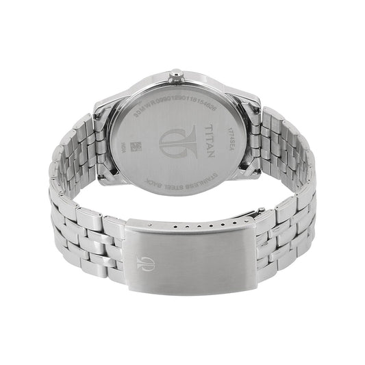 Titan Quartz Blue Dial Stainless Steel Strap Watch for Men