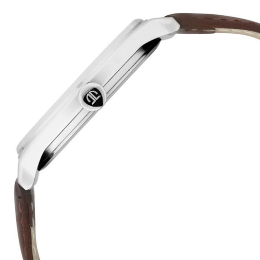 Titan Workwear White Dial Leather Strap Watch for Men