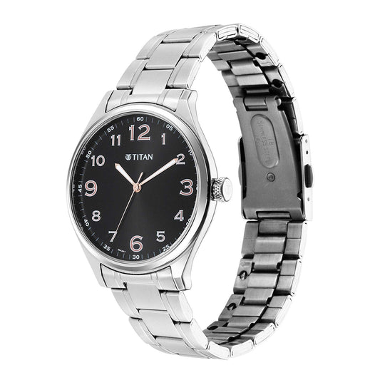 Titan TrendsettersBlack Dial Analog Stainless Steel Strap watch for Men