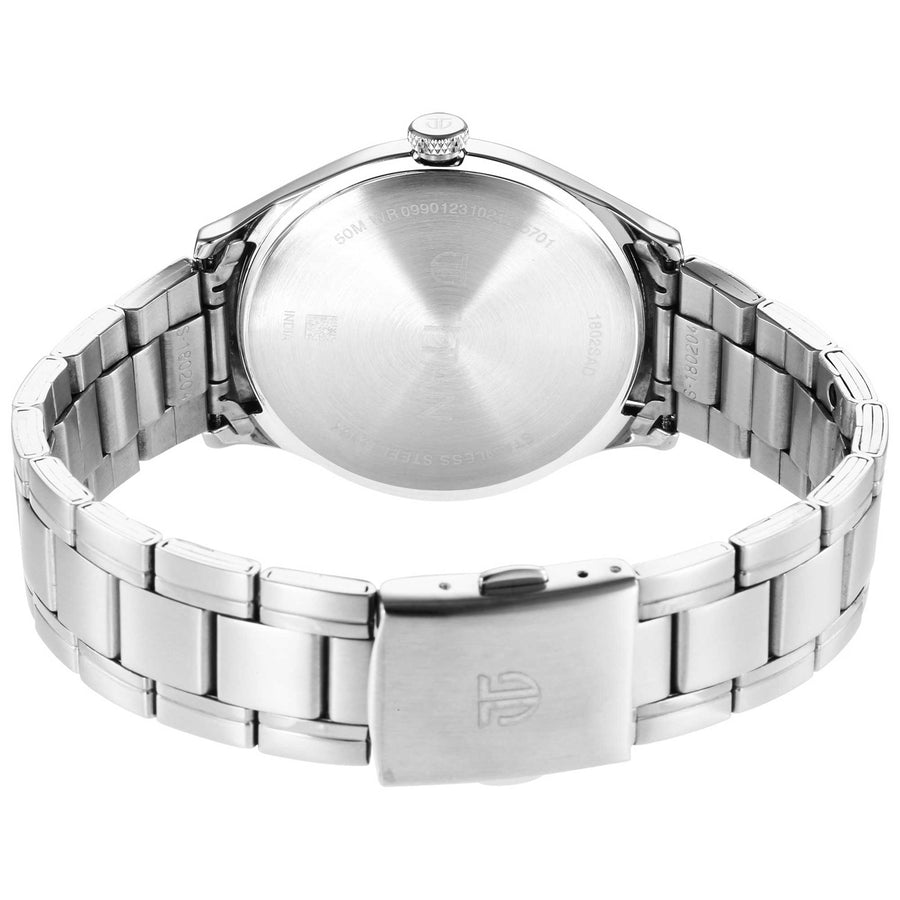 Titan Quartz Analog Blue Dial Stainless Steel Strap Watch for Men