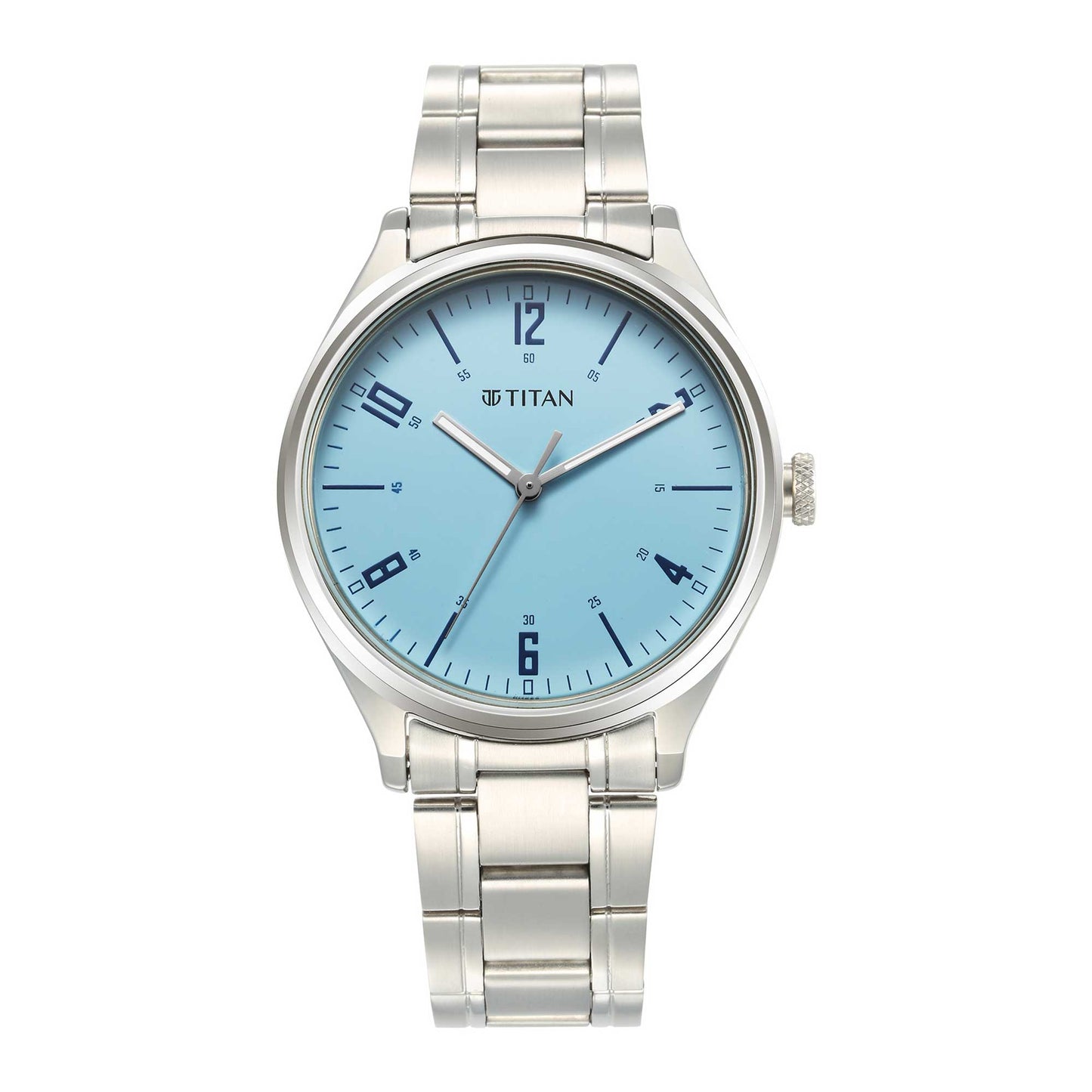 Titan Urban Light Blue Dial Analog Metal Strap Watch for Men