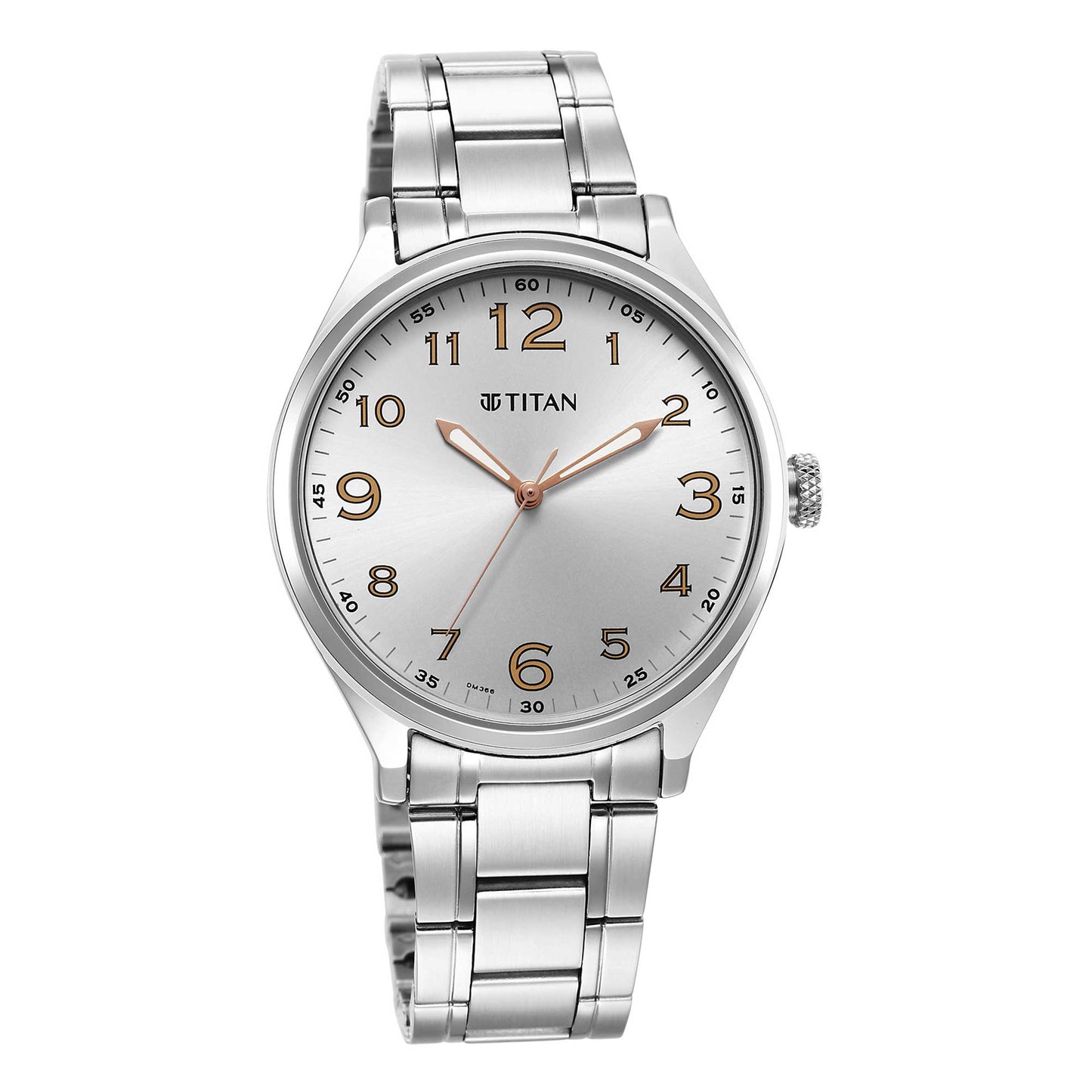 Titan Urban Analog Silver White Dial Metal Strap Watch for Men