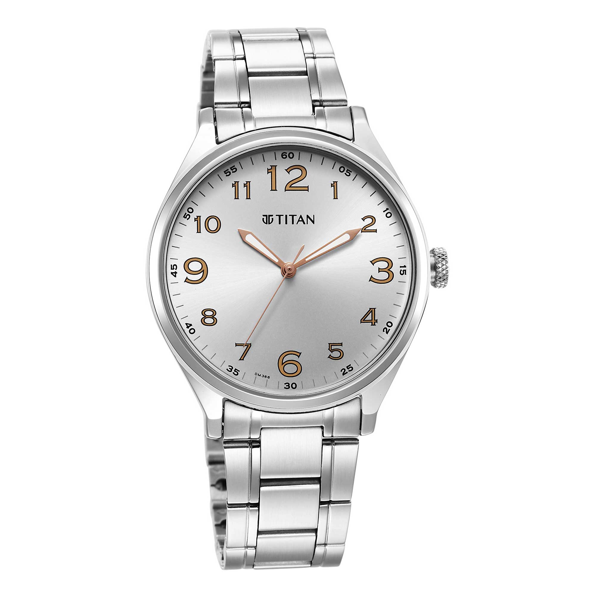 Titan Urban Analog Silver White Dial Metal Strap Watch for Men