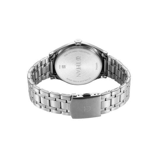 Titan Wrist Wit Grey Dial Stainless Steel Strap Watch for Men
